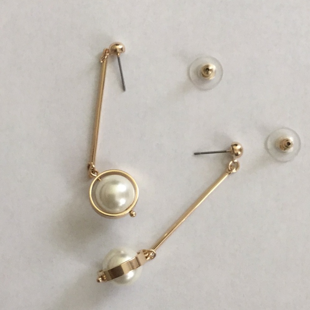 NWT Adrienne Vittadini Studio Drop Pearl Earrings - Picture 4 of 6